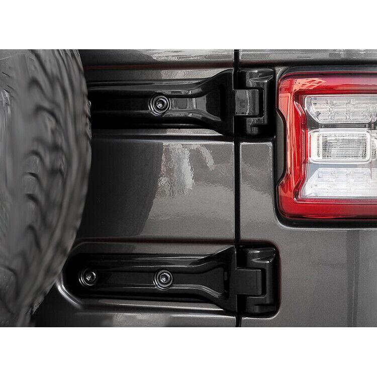 Trunk Tail Tire Hinge Cover Trim 4PCS for Jeep for Wrangler JL 2018-2020 ABS Black