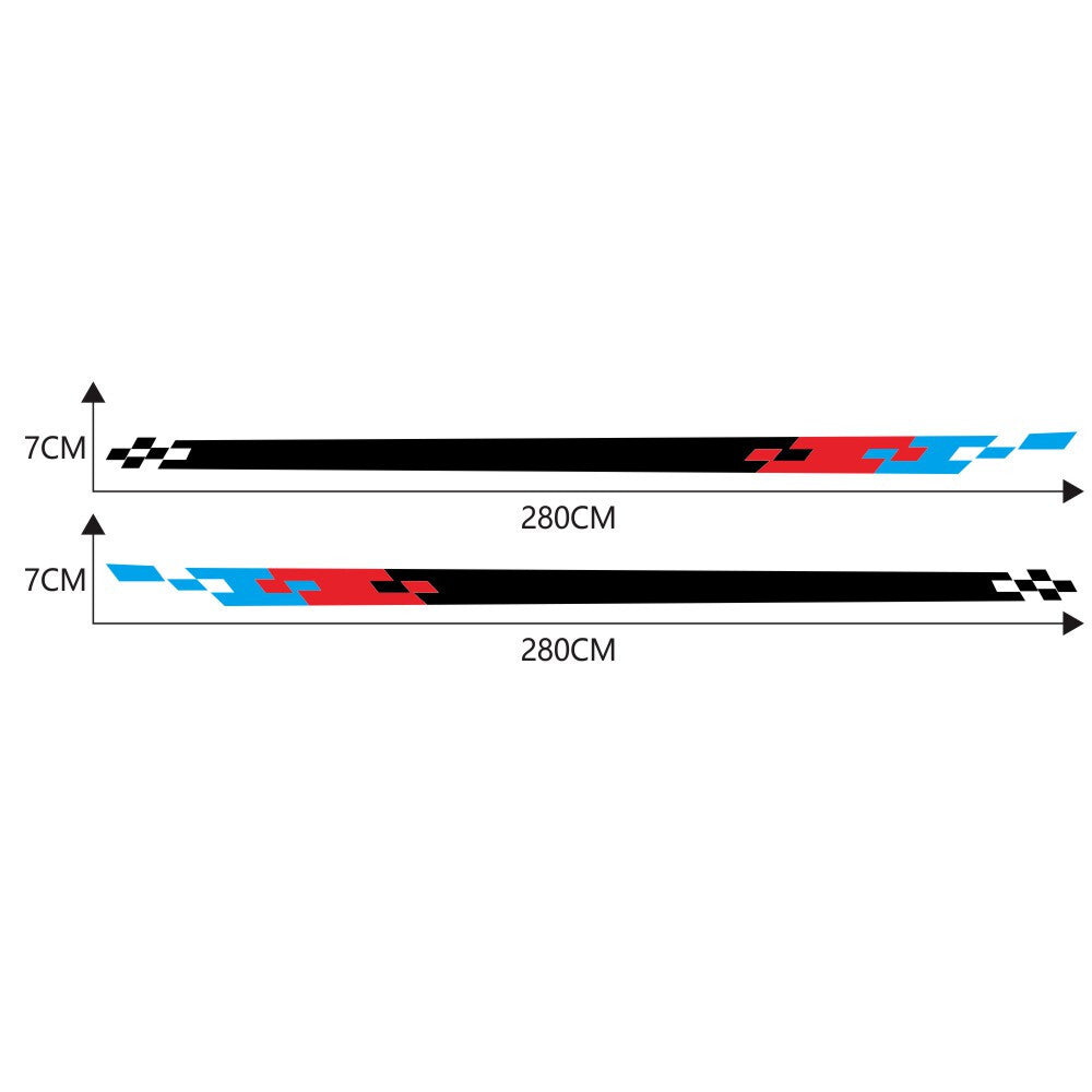 2x Car Truck Door Side Skirt Sticker Racing Graphic Vinyl Decal Stripes Decor