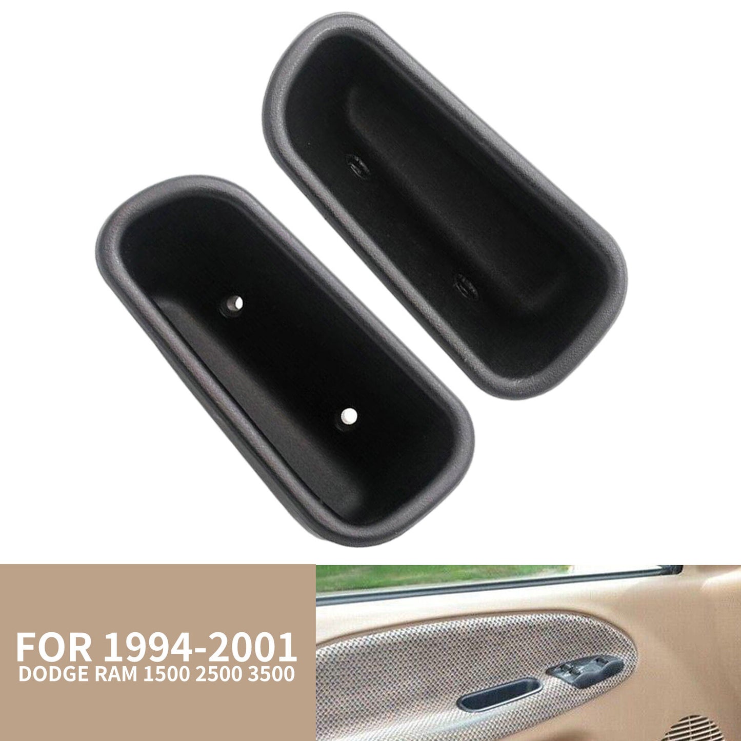 1Pair Front RH LH Door Pull Handle Cup For 1994-2001 for Dodge for Ram 1500 2500 3500 AT