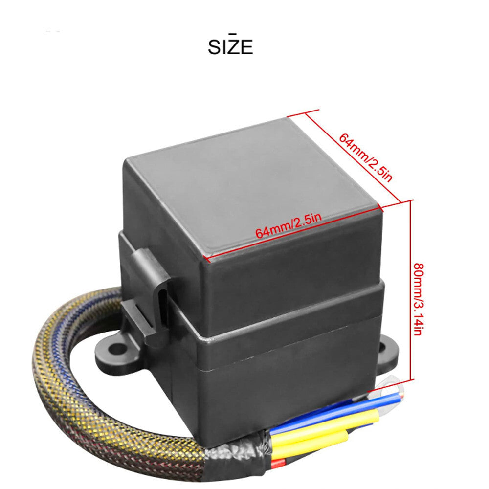 General Motors pre-wired fuse and relay box with 2 four-pin 80A relays and 6 fuses. n