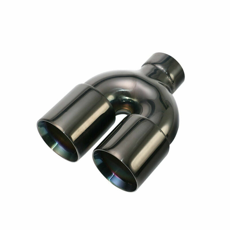 2PCS Universal Dual exhaust tip Double Wall Stainless Steel exhaust 2.5'' Black