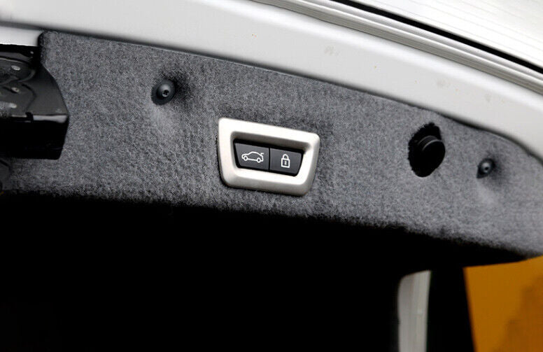1PCS Tailgate Rear Door Switch Trim Silver Steel for BMW 3 4 Series GT 2013-2019