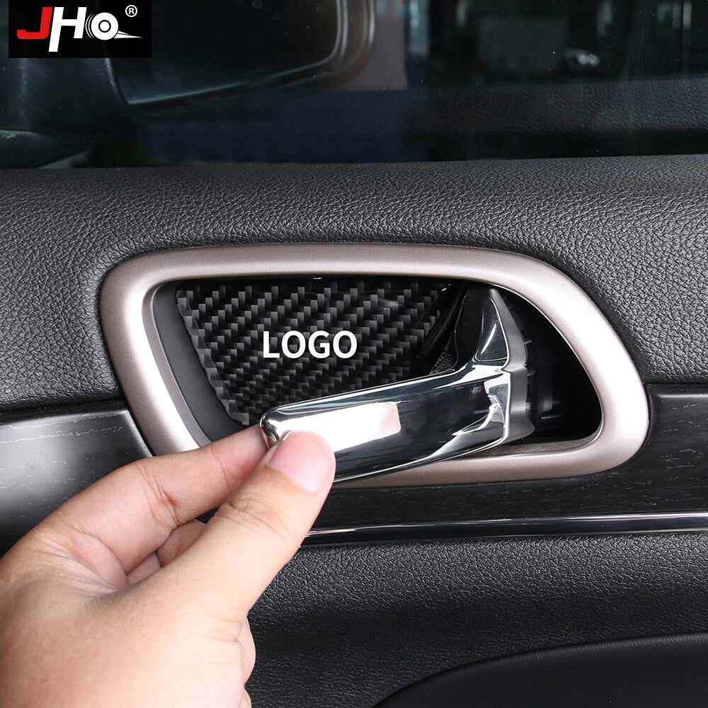 Real Carbon Fiber Door Handle Bowl Cover Trim for Jeep Grand Cherokee 2014+ New