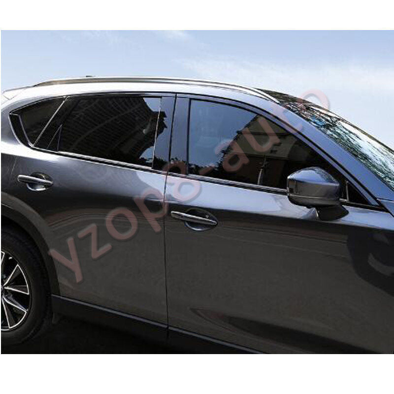 12Pcs for Mazda CX-5 2017-2021 Steel Black Window Molding Full Strip Cover Trim