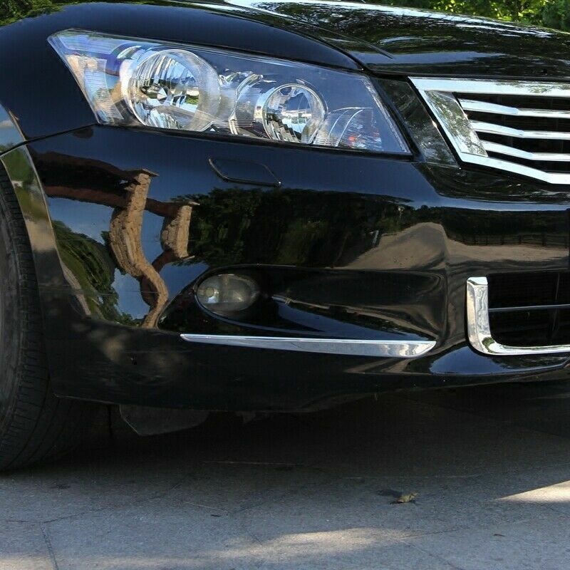 2Pcs Chrome Front Fog Light Eyelid Eyebrow Cover Trim for Honda Accord 2008-2010