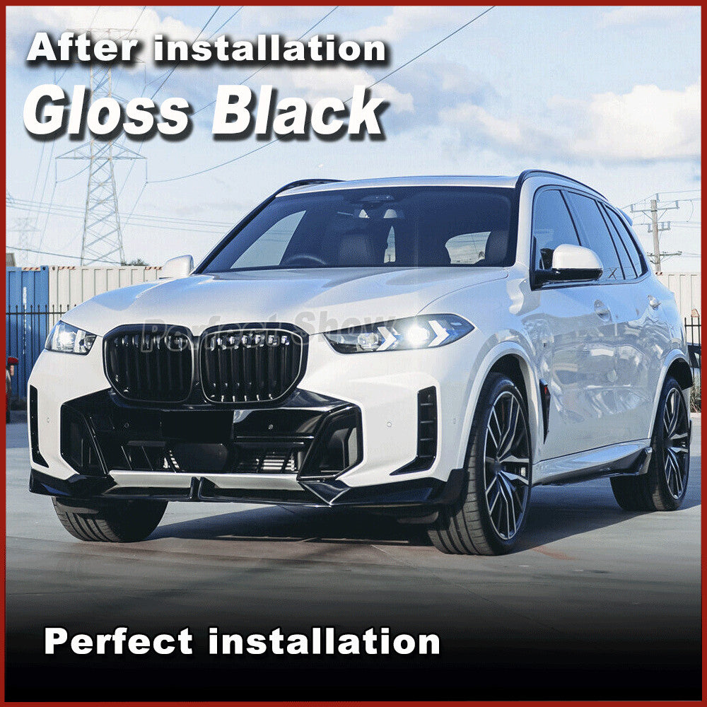 for BMW X5 G05 LCI M Sport 2023-2024 Gloss Black Front Bumper Chin Lip Spoiler