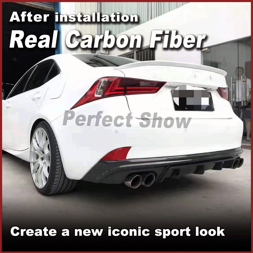 Fit for Lexus IS350 ISF 2013-2016 REAL Carbon Rear Bumper Diffuser Lip Spoiler
