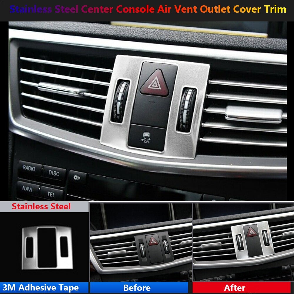 Stainless for Mercedes-Benz E W212 Center Console Air AC Vent Outlet Cover Trim