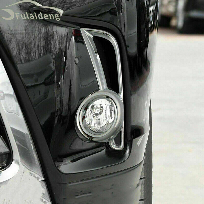 Chrome Front Bumper Fog Light Lamp Frames Trim for Toyota Highlander 2017-2019
