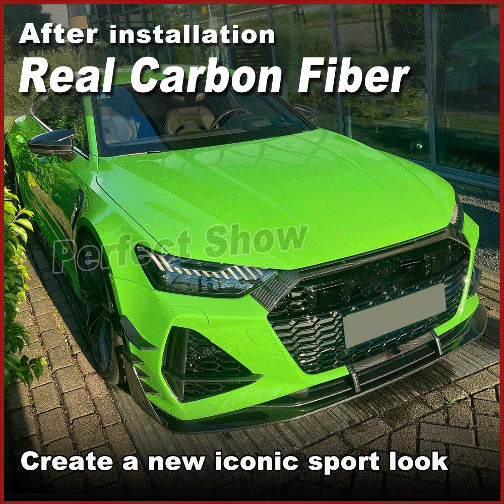 for Audi RS7 Sportback 2020UP Dry Carbon Fiber Front Bumper Splitter Scoop Trims