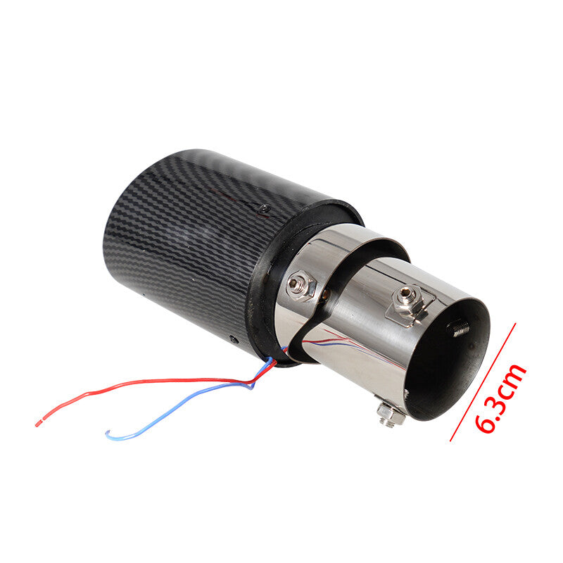 Car Exhaust Muffler Tail Pipe Turbo Throat Rolled Models Rolled Edges Red LED