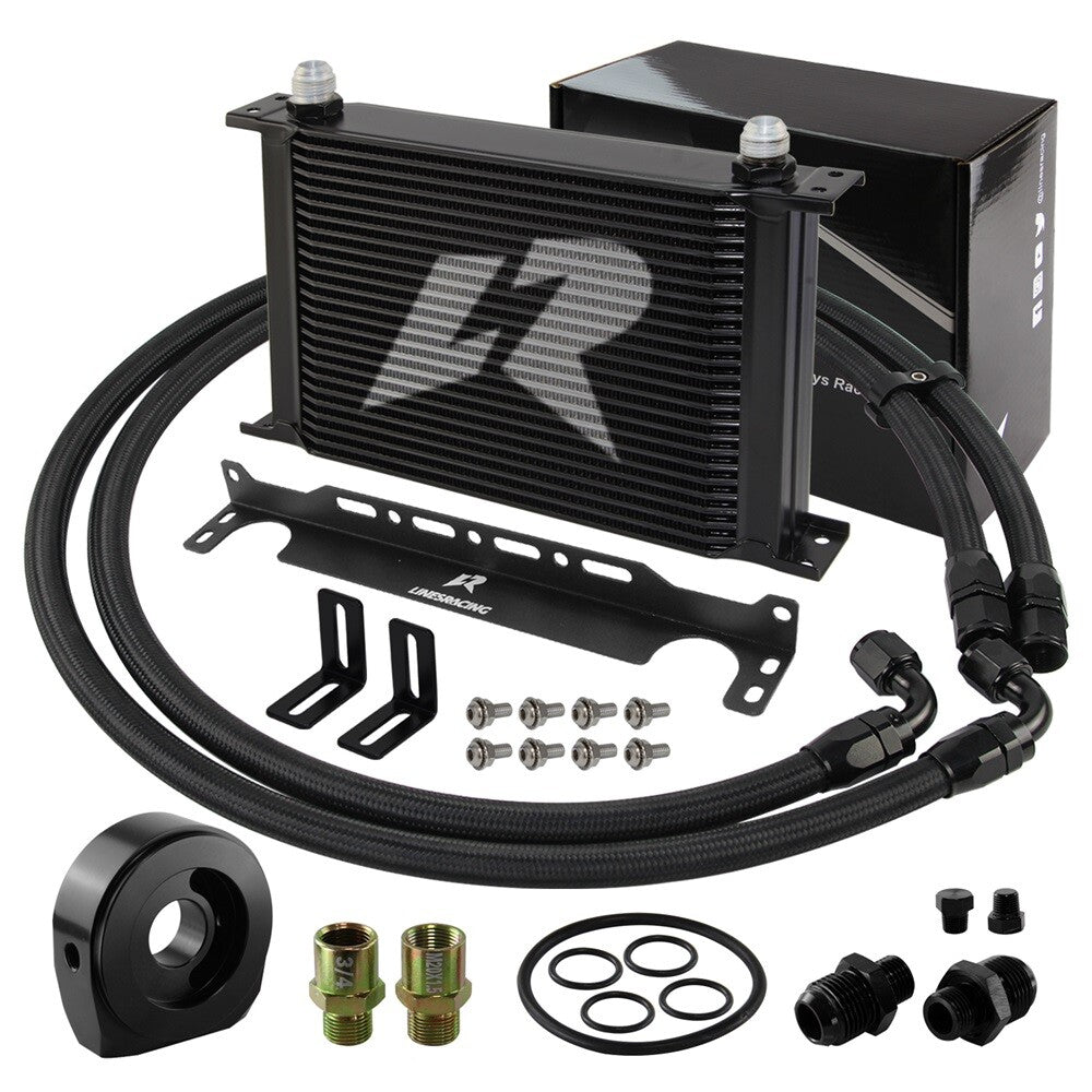 LR 25 Row AN10 Oil cooler w/Bracket+Filter Adapter Hose Kit 3/416 M201.5 BK