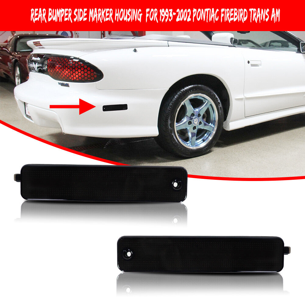 For 1993 - 2002 for Pontiac Firebird Smoked Rear Bumper Side Marker Light Housing Kit - v