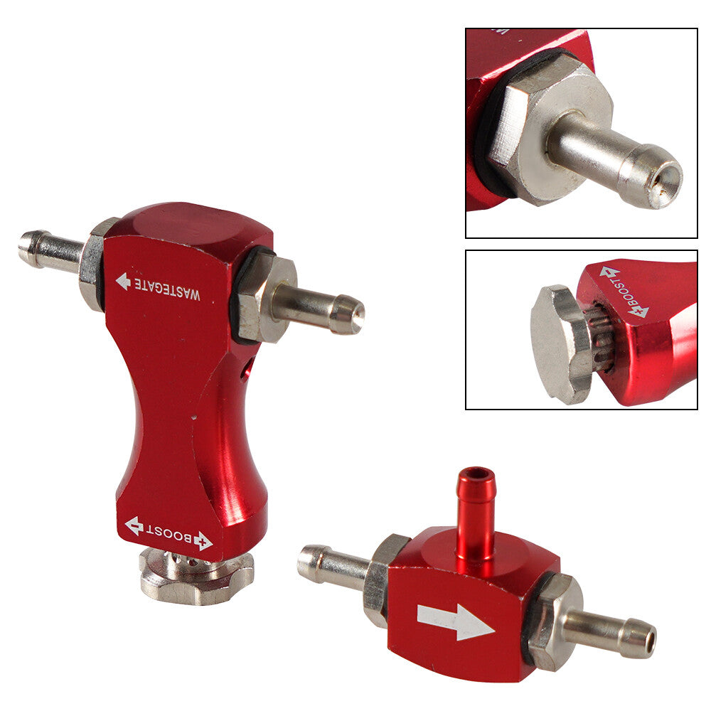 Adjustable Tee Manual Turbo Boost Controller Bleed Valve Petrol Diesel Kit Red