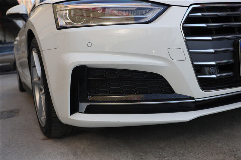 Car Front Fog Lamp Light Strip Trim 2PCS Fit for Audi A5 2017-2019 Carbon Fiber