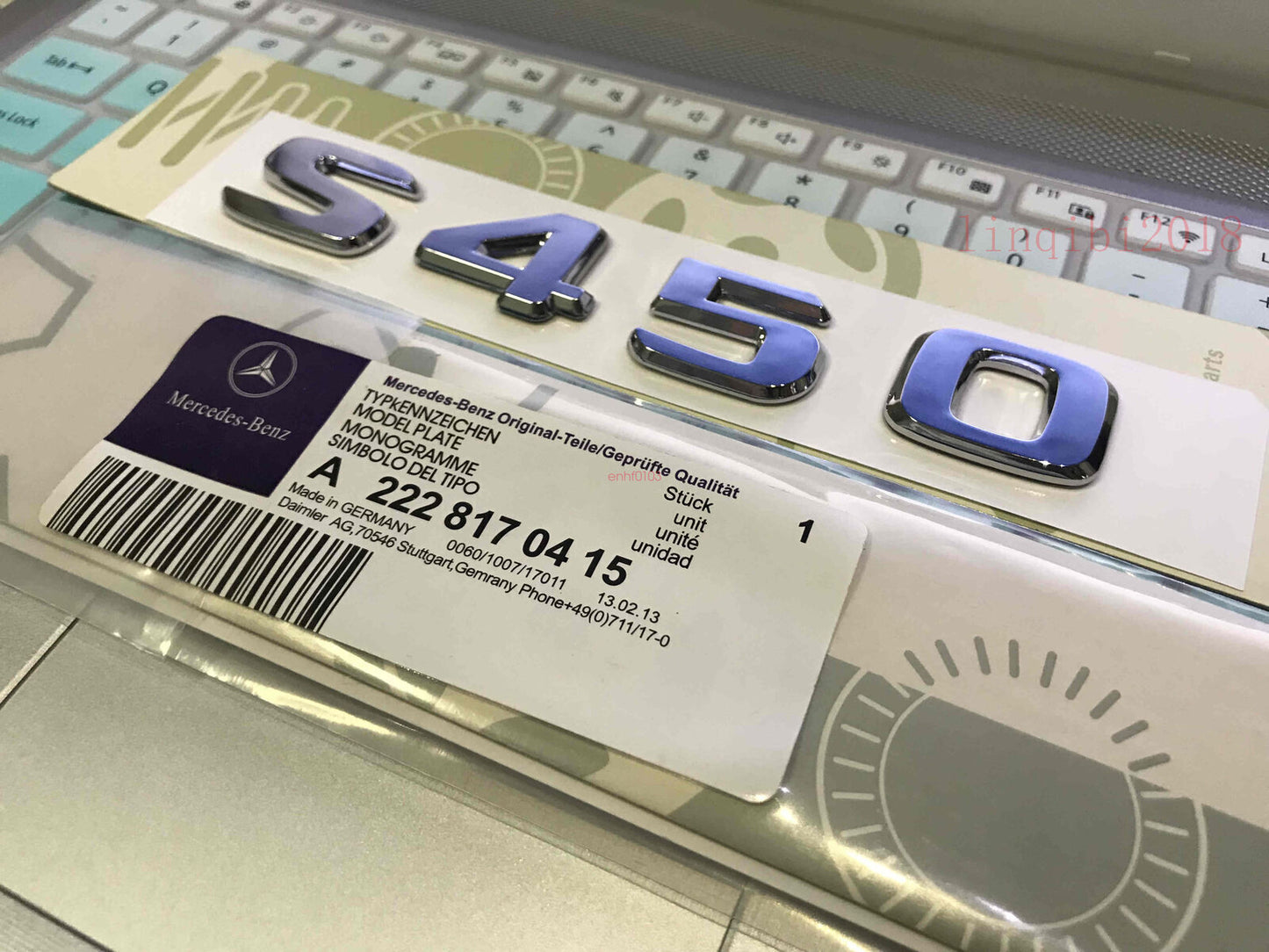 Chrome S450 Trunk Badge Decal Badge for S450