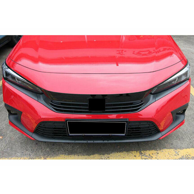 for Honda for Civic 2022-2023 Glossy Black ABS Front Grille Lip Cover Moulding Trim