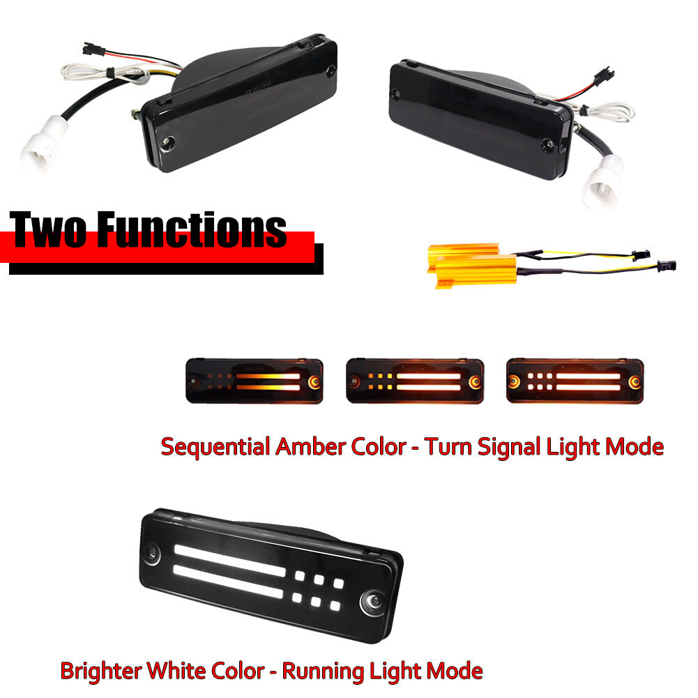 2 Pieces Smoke Front Bumper Turn Signal Lights for 84-88 for 4Runner & Pickup- v