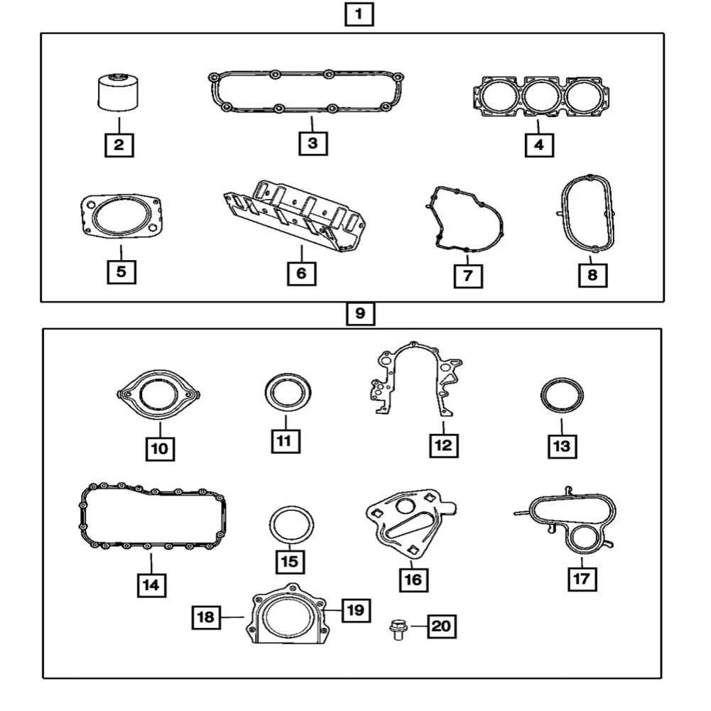 5134518AD Engine Gasket Set for Dodge Caravan Grand Caravan 07 Q