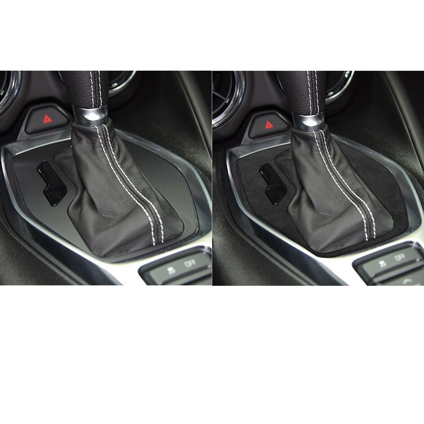Console Gear Shift Frame Cover Trim Fit for Chevrolet Camaro 2016-20 Gray Suede