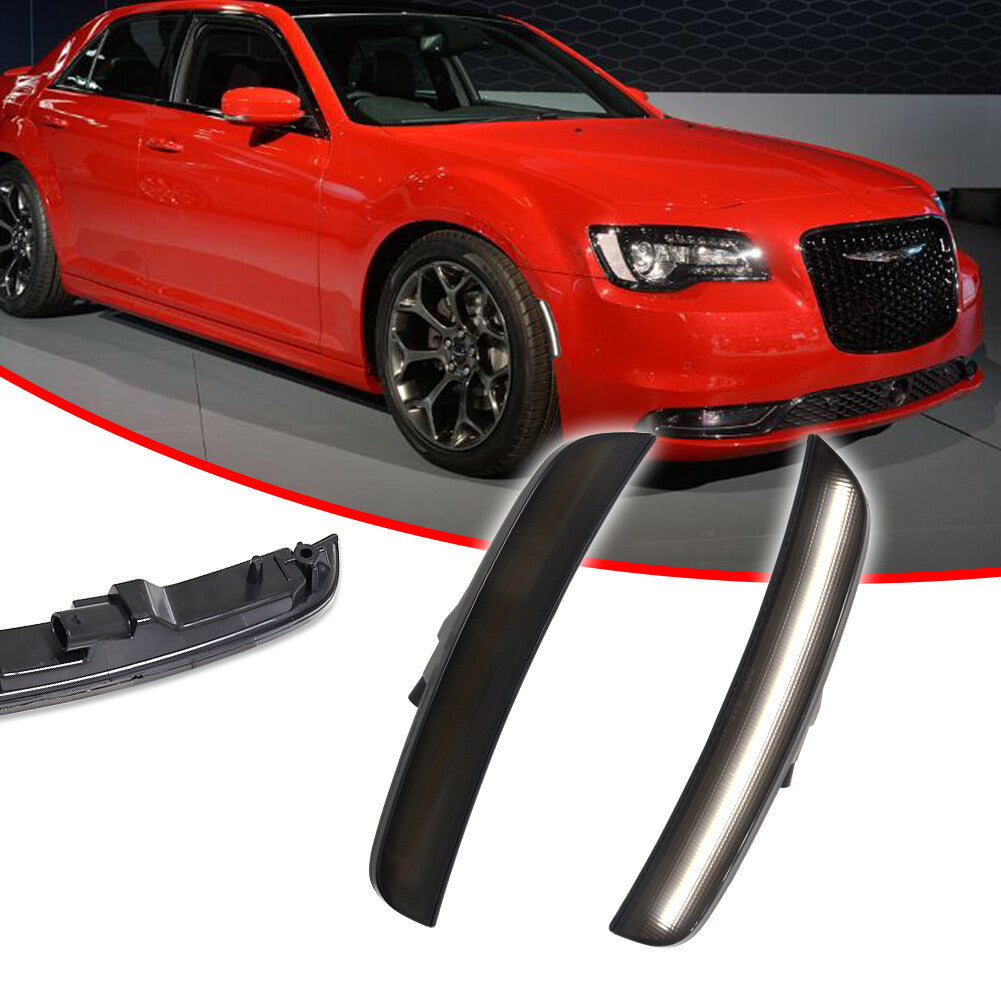 Smoked white LED front marker light suitable for 2015-2023 for Chrysler 300 300C- v
