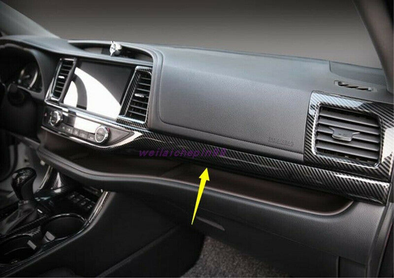 Carbon Fiber Dashboard Center Console Stripe Cover for Toyota Highlander 2014-19