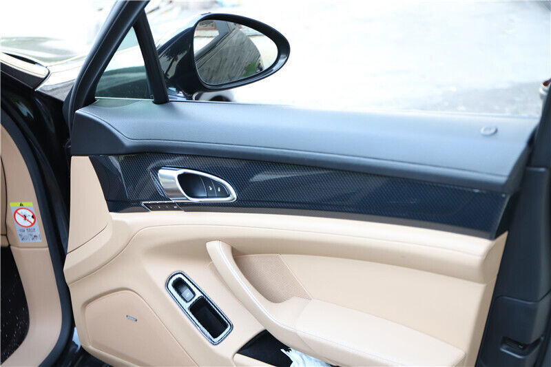 ABS Carbon Interior Door Handle Panel Cover for Panamera 2010-2015 16 B n