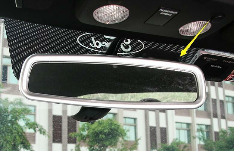 for Ford for Mustang 2015-2022 Matte Silver Interior Rearview Mirror Frame Trim 1PCS