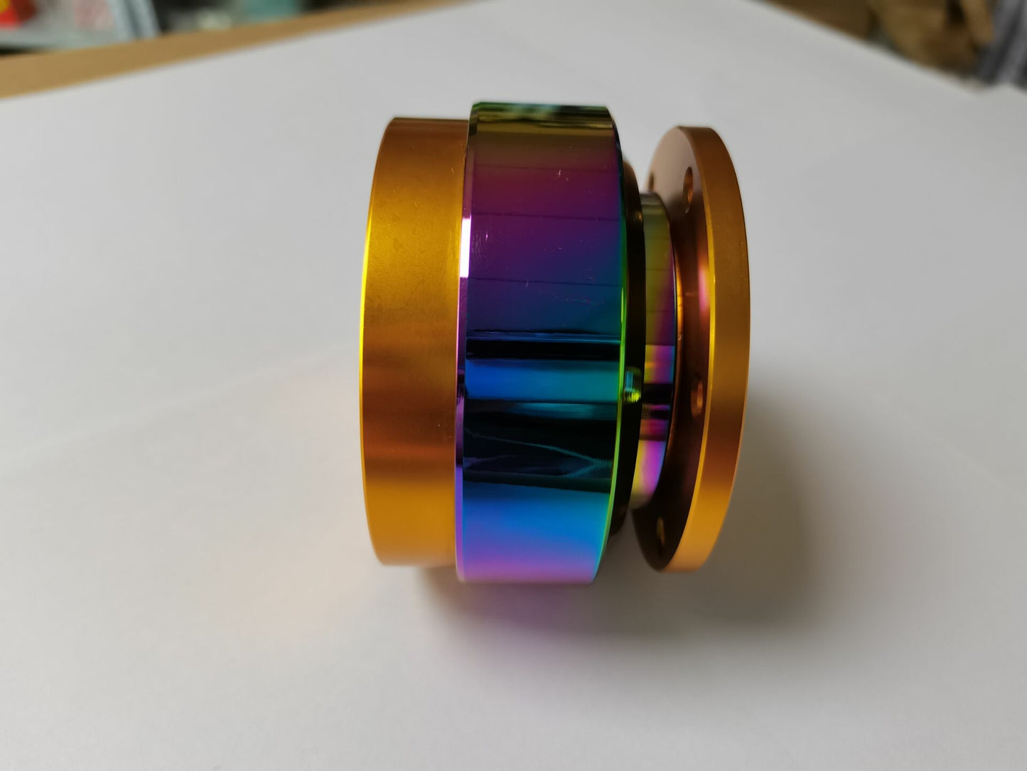 Neo Chrome Steering Wheel Quick Release Kit - Gold Hub Adapter Snap Off Boss Kit