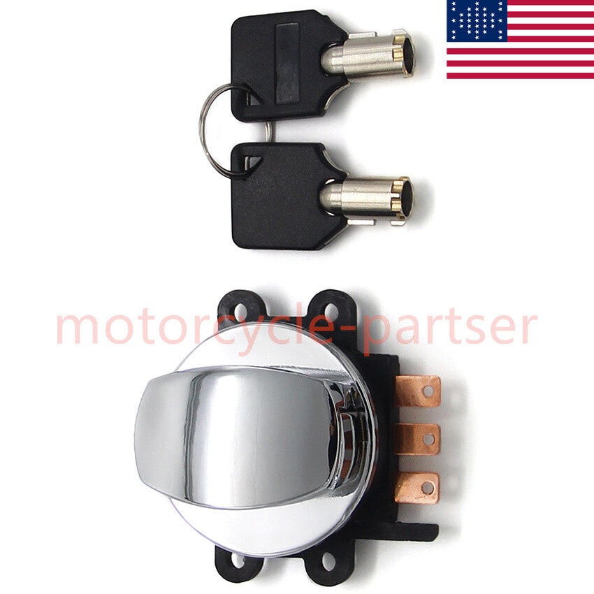 Ignition Key Switch Chrome Kit for Harley-Davidson 7145004 FXSTBNIGHT TRAIN 2000 Q