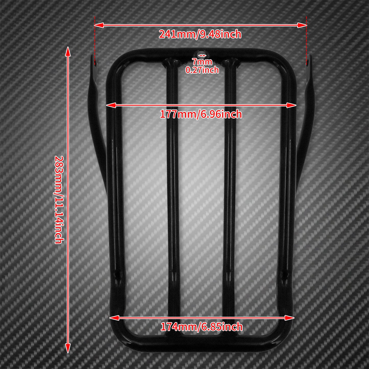Gloss Black Rear Luggage Shelf Frame Rack Fit for Harley Sportster XL 883 48