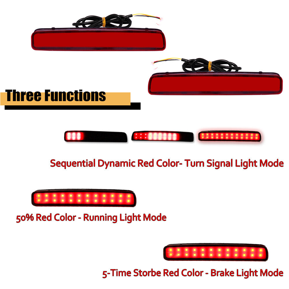 Red Lens LED Rear Bumper Reflector Brake Light for 2023+ for GR for Corolla E210- v