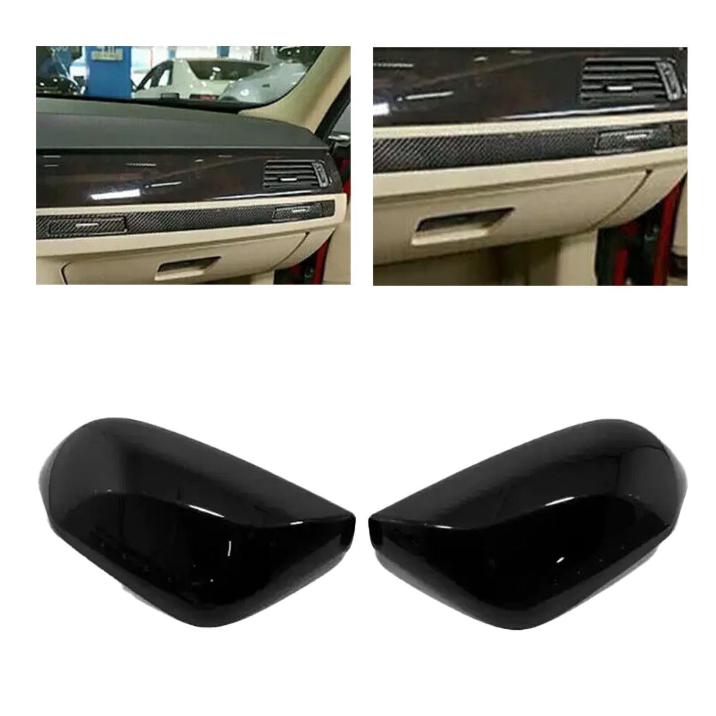 Bright Black Rearview Mirror Cover Trim 2pcs for Toyota for Camry 2018-2025Ek