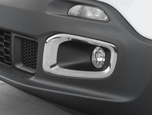 2P ABS Chrome Front Fog Light Lamp Frame Cover Trims for Jeep Renegade 2015-2018