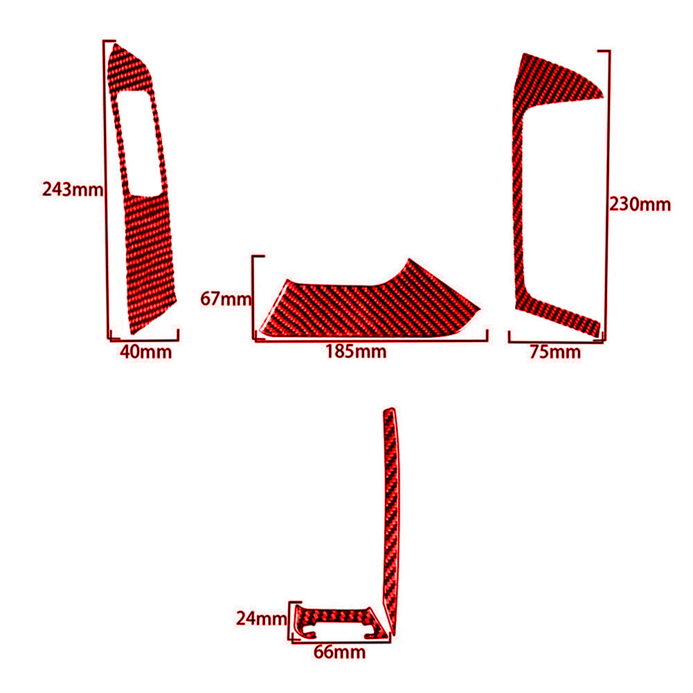 Red Carbon Fiber Interior Dashboard Panel Cover Trim for Dodge Charger 2011-14 v