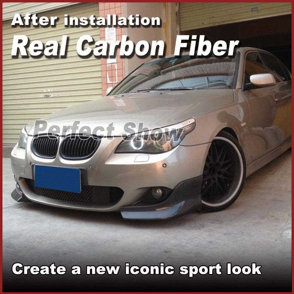 for BMW E60 E61 M-tech M Sport 2003-2009 REAL Carbon Front Bumper Splitters Flap