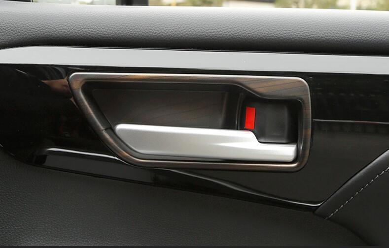 4X Cover Trim Inner Wood Grain Inner Door Bowl for Toyota Highlander 2020-2024