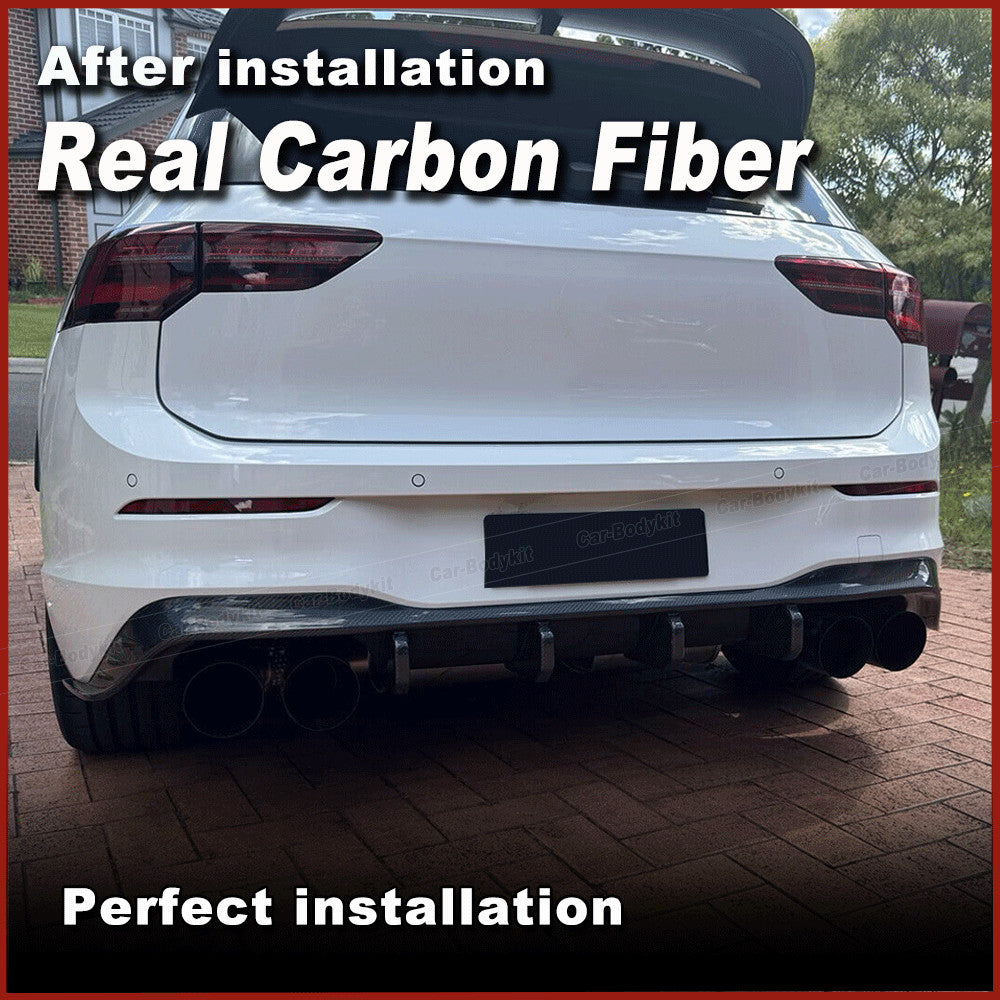 for Volkswagen for VW for Golf R for Golf 8 MK8 2021-23 Real Carbon Rear Bumper Diffuser Lip
