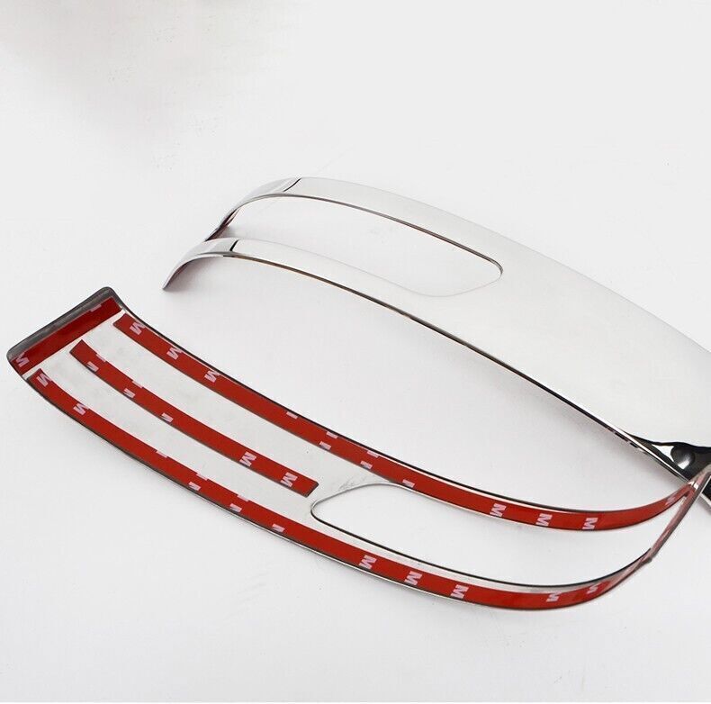 2X Chrome Steel Rear View Side Door Mirror Trim for Toyota for Land Cruiser 2013-21