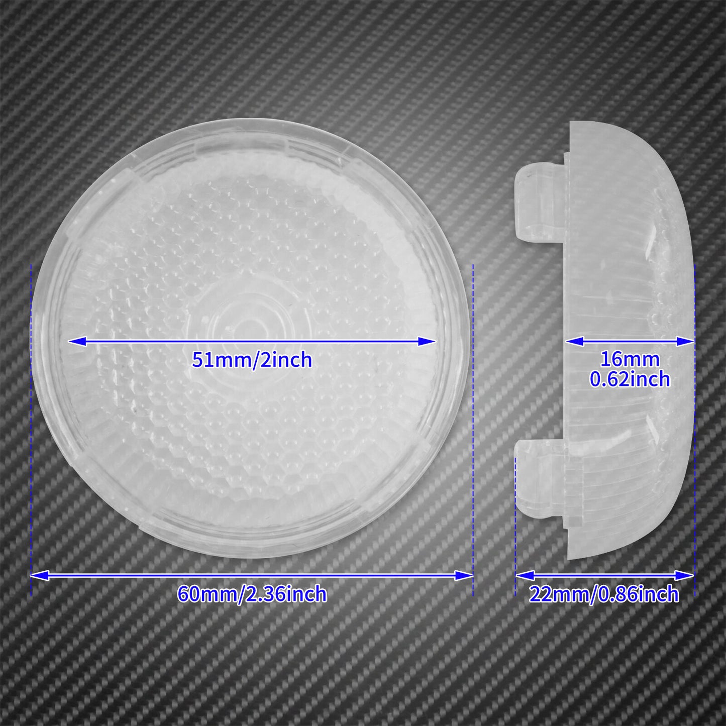 2x Clear Bullet Turn Signals Light Lens Cover Fit for Harley FLRT FLTRX 2000-23