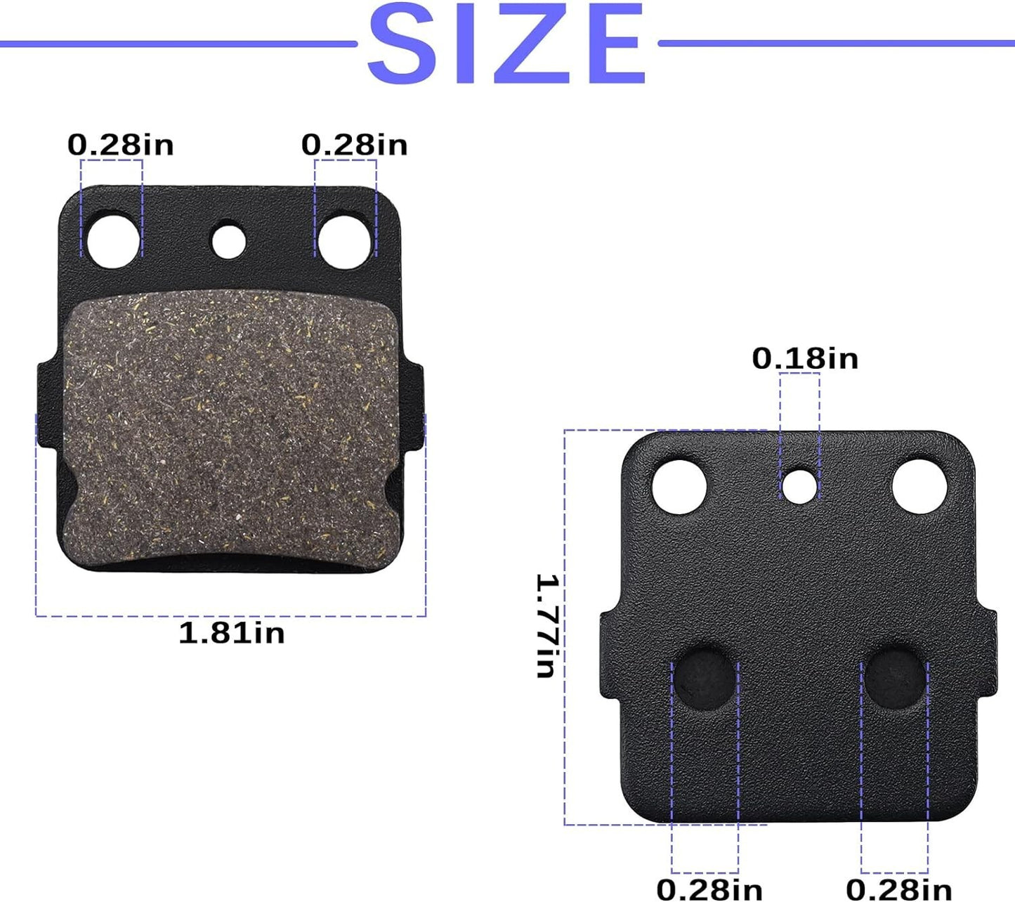 Brake Pads for Honda TRX 400 X/300 EX Fourtrax , for Yamaha YFM350 2004-11 ATV