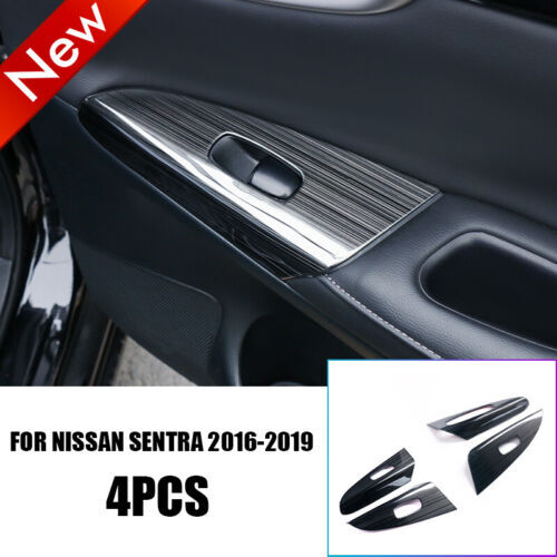 Brushed Pattern Window Lift Panel Switch Cover Trim for Nissan Sentra 2013-2019