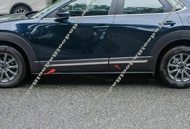 4x for Mazda CX-30 2020-22 Silver Steel Side Door Body Cover Anticollision Trim