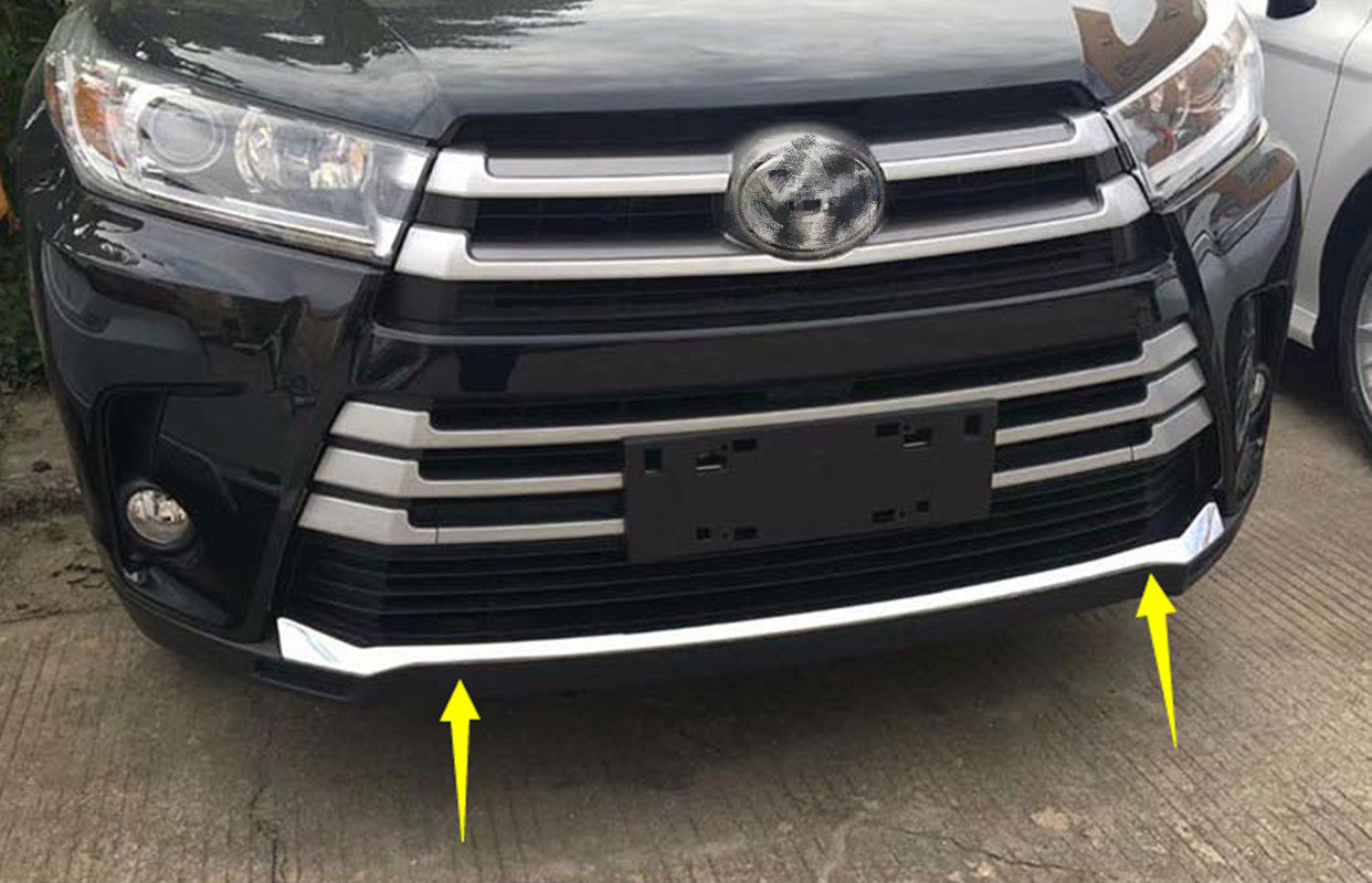 for Toyota Highlander 2017-2019 Front Lower Bumper Lid Grille Chrome Cover Trim