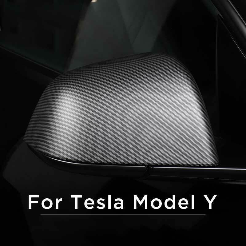 Matte Carbon Fiber Rear View Side Mirror Cover 2Pcs for Tesla for Model Y 2020-23