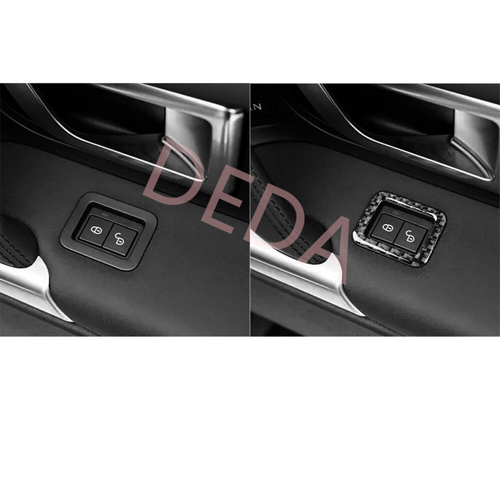 Carbon Fiber Door Lock Button Ring Trim for Land Rover Discovery Sport 2015-2019