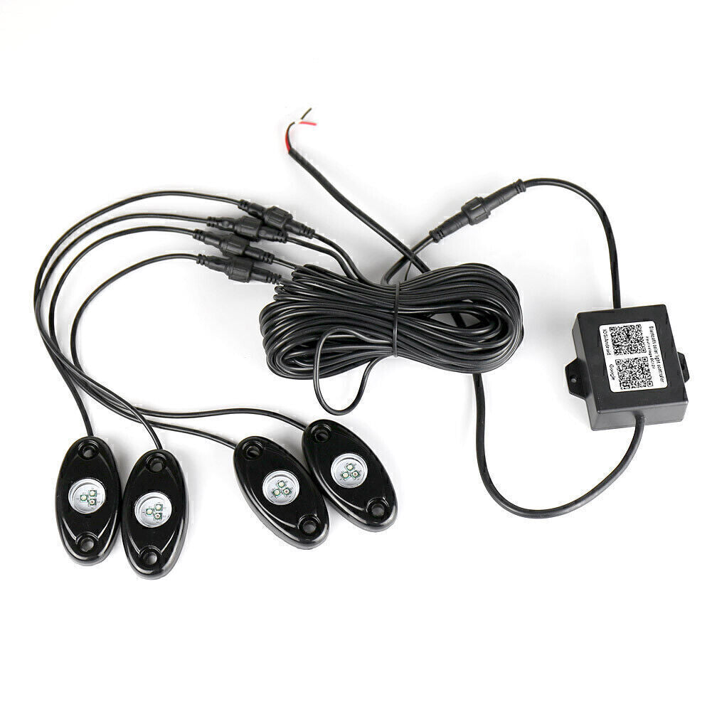 4Pods RGB LED Rock Lights Off Road Wireless APP Bluetooth Music Control ATV UTV