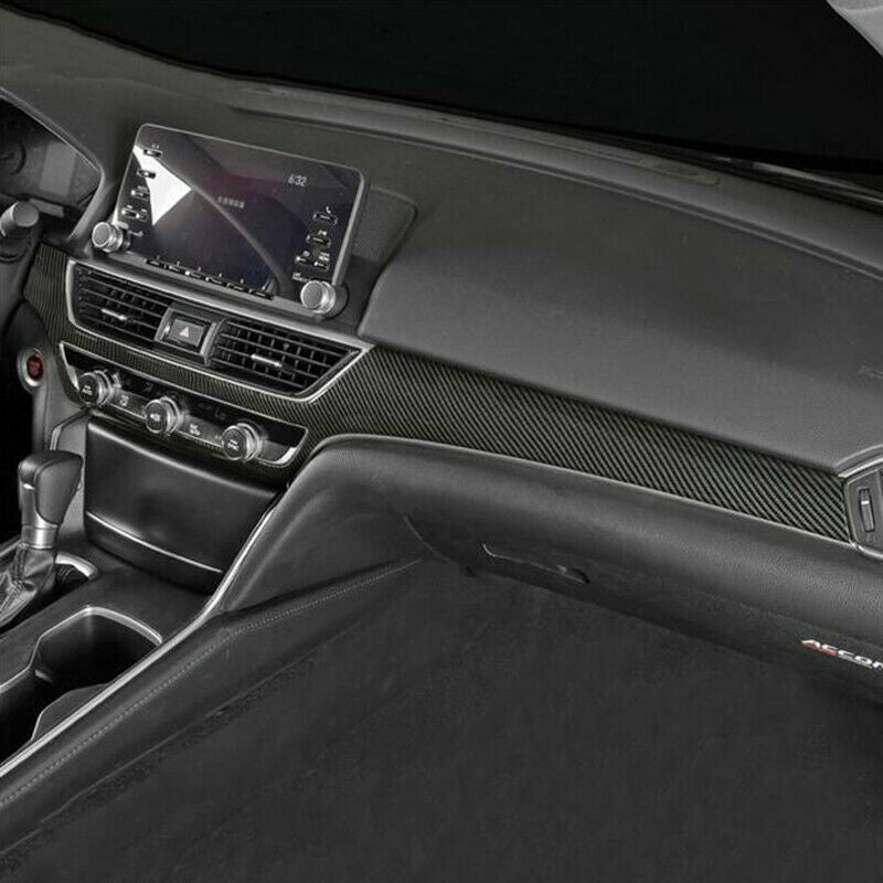 for Honda Accord 2018-2022 Carbon Fiber ABS Dash Console Moulding Trim Panels