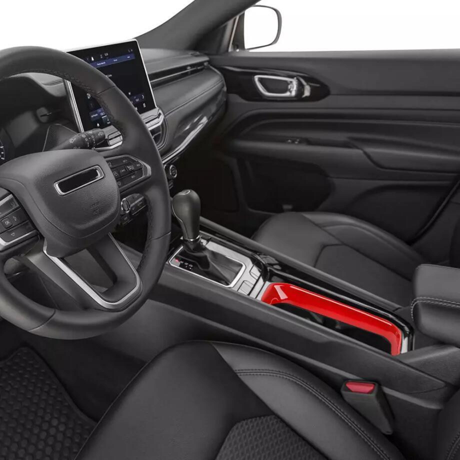 For 2022-2025 for Jeep Compass ABS Red Interior Front Water Cup Holder Cover Trim 1P v