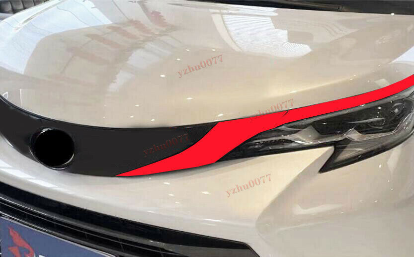 2021-2023 for Toyota for Sienna BlackRed Front Logo FrameHeadlight Eyebrow Cover5
